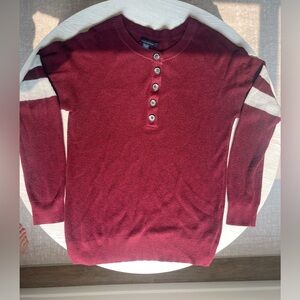 American Eagle Maroon Henley Sweater, XS